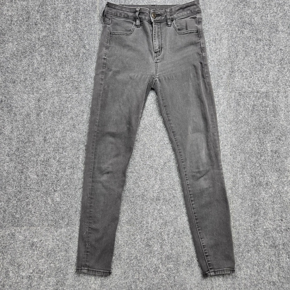 American Eagle Next Level Stretch Skinny Jeans Black Womens Size 4 Short 26x26